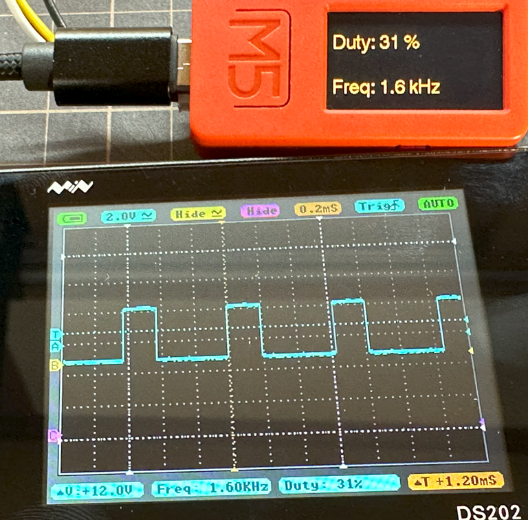 PWMの確認。1.6kHz,31%